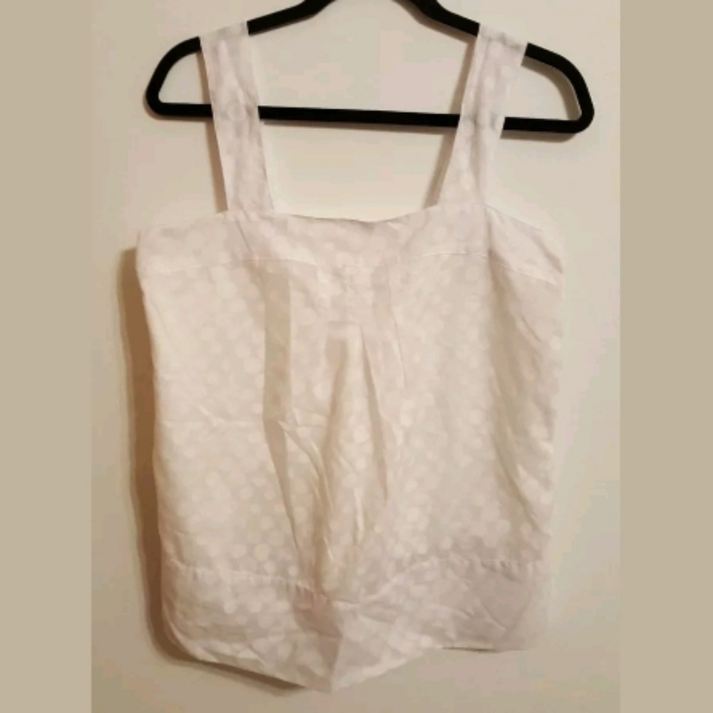 Kenzie Girl Polka Dot White Tank Top...L